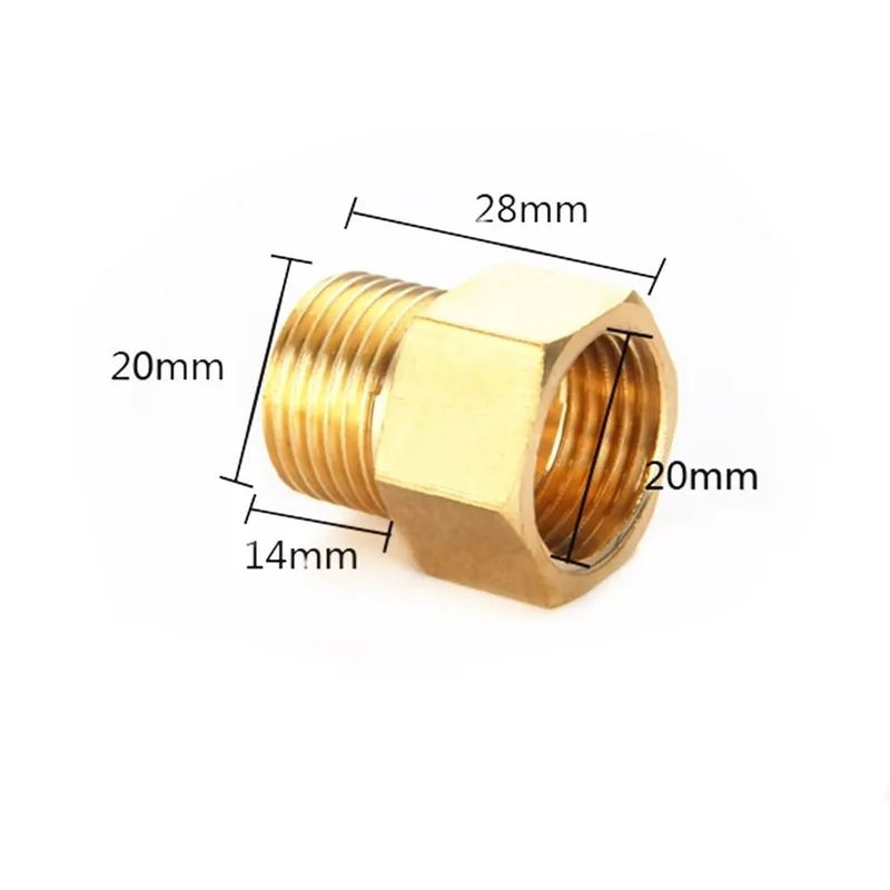 Csak ma Szín: 28mm hosszúság - 1db sárgaréz idom 1/2" BSP apa-apa menetes csatlakozó adapter 28mm 40mm 50mm 70mm 100mm