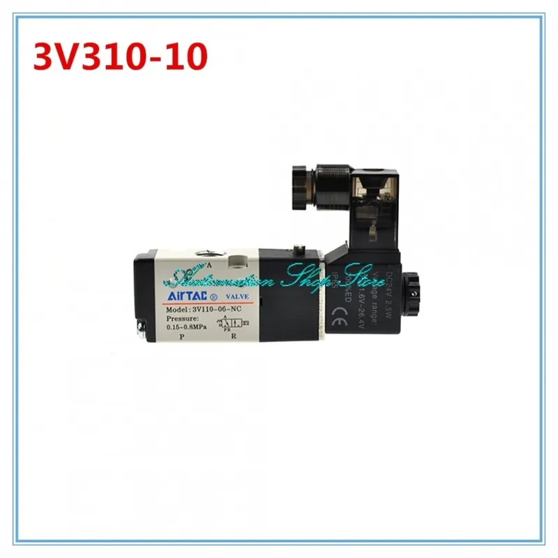 Szín: AC110 - Pneumatikus mágnesszelep 3V310-10 3/8 hüvelykes 3V310-08 1/4 BSP AC110V AC220V DC12V DC24V 3 utas Azonnal elérhető