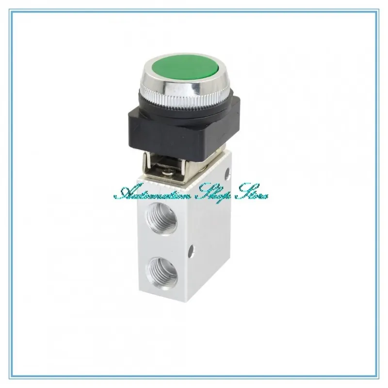 JM-322PP 13 mm-es menetes 3/2 utas zöld lapos nyomógombos pneumatikus mechanikus szelep Ingyenes szállítás