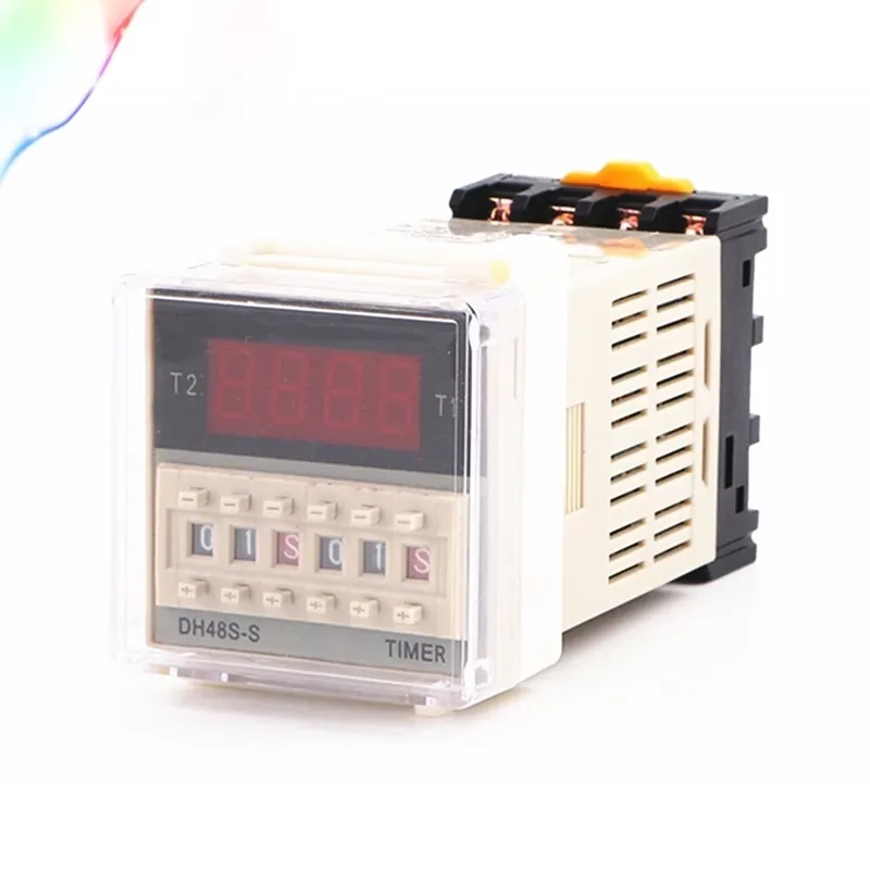Mérete: DC12V - DH48S-S programozható kettős időkésleltetésű relé aljzattal, alapfeszültség DC12V DC24V AC110 AC220V Ingyenes szállítás