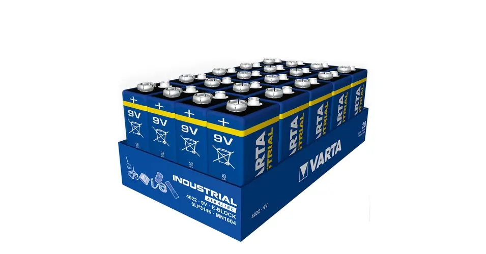 Árengedmény Elem 9V Varta Industrial Ipari alkáli BULK20