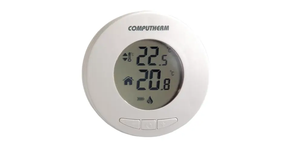 Kedvezmény Szobatermosztát digitális elemes LCD komplett 5-30°C 1z 8A 230V falonkívüli fehér QUANTRAX