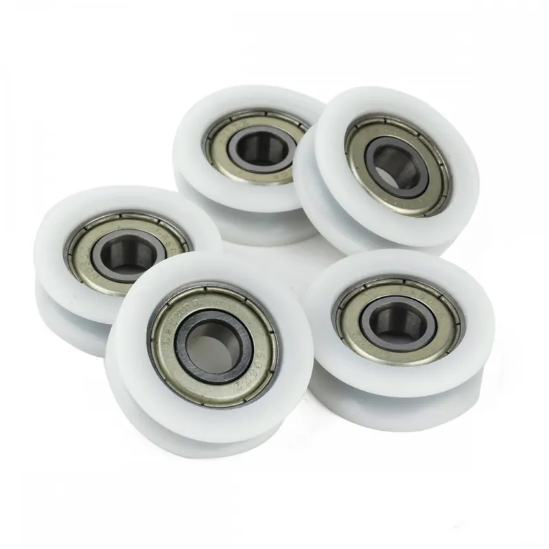 Kiárusítás 5db új U hornyos golyóscsapágy nylon műanyag beágyazott 608 vezetőgörgő 8*30*10mm
