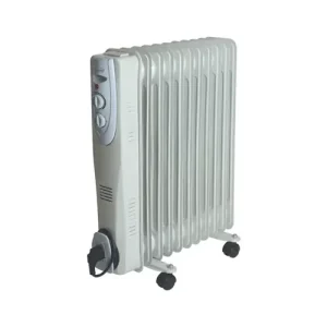 Olajradiátor termosztáttal gurítható álló 230VAC 2000W 11-bordás 3-fokozat Somogyi Elektronic Árengedmény