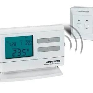 Nézd meg most RF szobatermosztát programozható LCD +2xAA1,5V-elem +vevő digitális 5-40°C 6A 230V fehér QUANTRAX