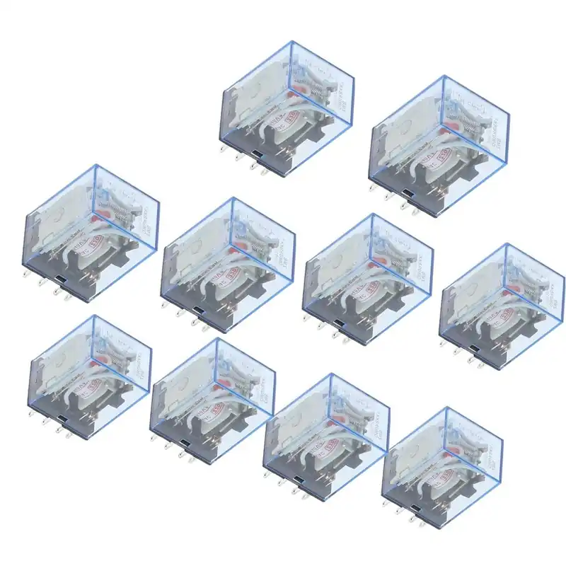 Kedvezményes ár Mérete: DC 24V - 10db/tétel teljesítményrelé MY2NJ tekercs miniatűr relé DPDT 2NO 2NC 8 tűs MY2N-J HH52P AC DC 12V 24V