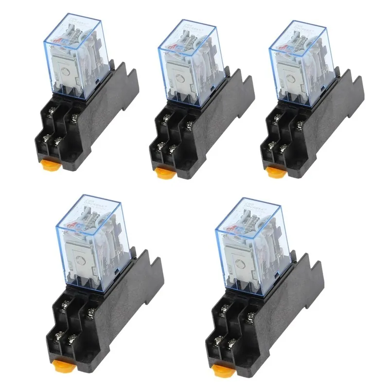 Utolsó esély Mérete: AC 12V - 5 készlet MY2P HH52P MY2NJ relé tekercs Általános DPDT Micro Mini elektromágneses relé kapcsoló
