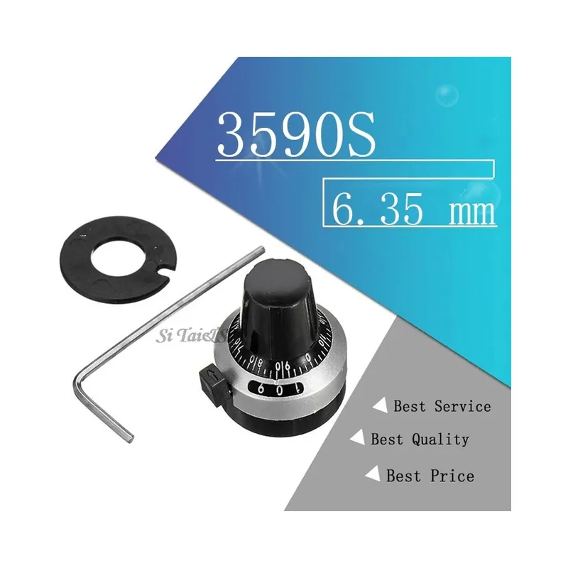 1 db 3590S 6,35 mm-es precíziós skálagombos potenciométer gomb többfordulatú potenciométerrel Rendeld meg most