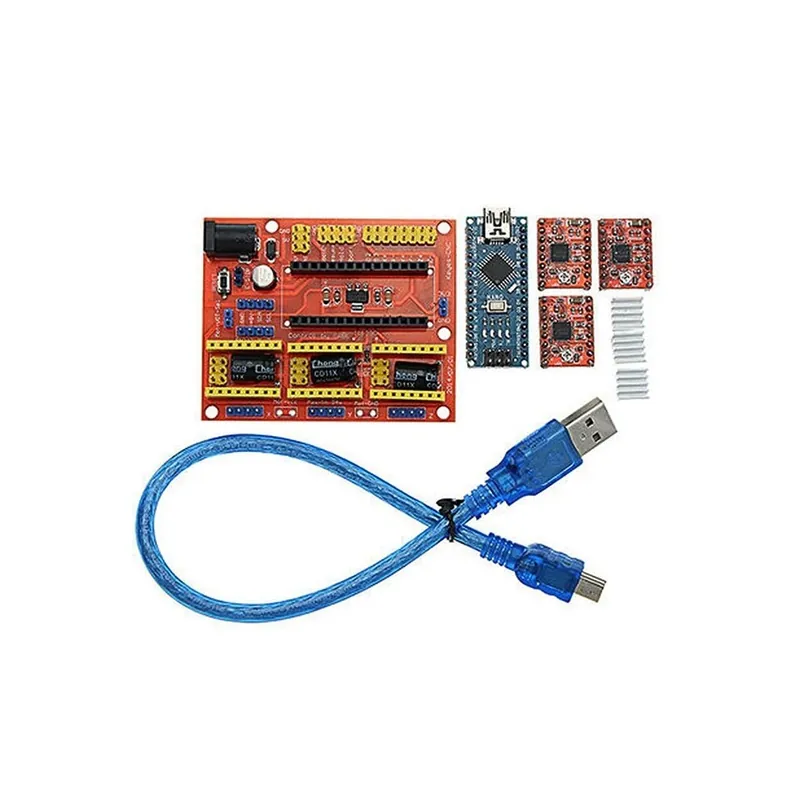 NANO és 4988KIR - CNC shield v3 V4 gravírozógép 3D Printer A4988 illesztőprogram bővítőkártya NANO 3.0 / UNO R3 USB Csak ma