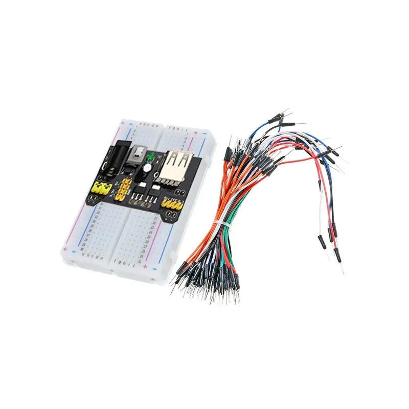 Azonnal elérhető 1szett feketével - 3.3V/5V MB102 kenyérlap tápmodul 400 pontos forrasztás nélküli prototípus kenyérkártya készlet 65