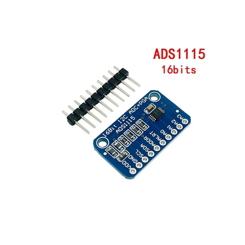 ADS1115 kék - 16 bites I2C ADS1115 ADS1015 modul ADC 4 csatornás Pro Gain erősítővel 2,0 V–5,5 V Arduino RPi-hez Legkelendőbb