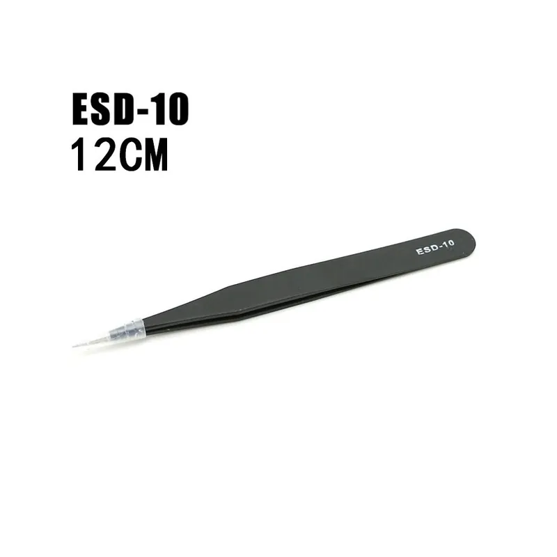 ESD-10 - 1,5 mm-es ipari csipesz antisztatikus rozsdamentes acél csipeszkészlet mobiltelefon-javító szerszámok ESD Népszerű