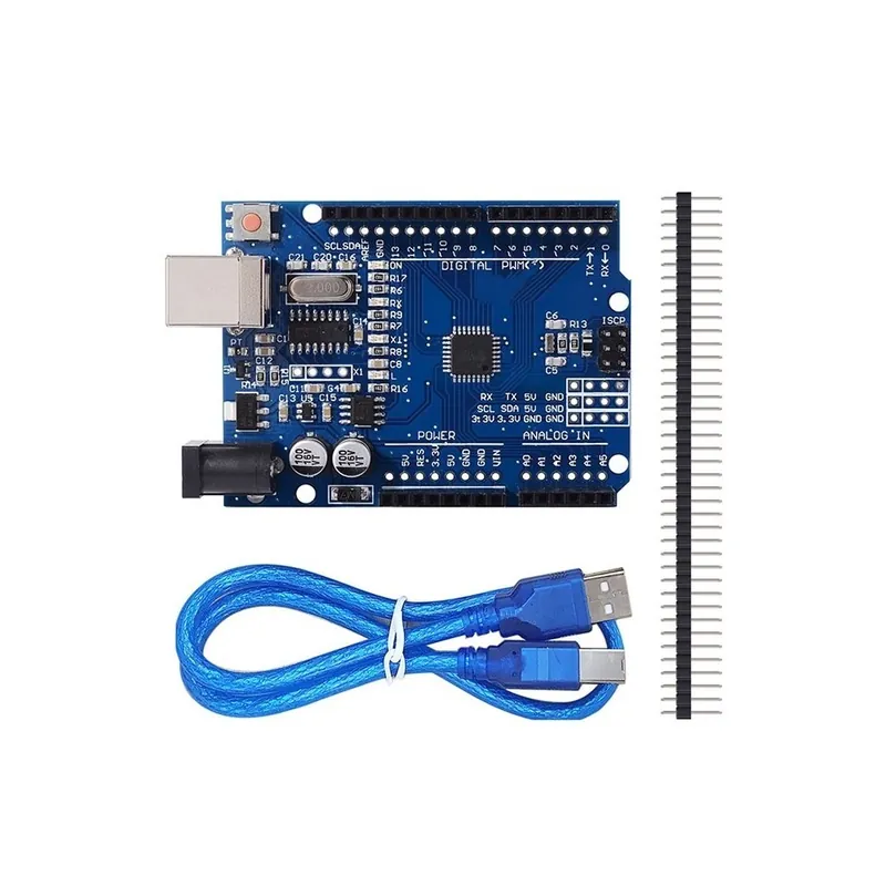 UNO R3 vonallal - UNO R3 fejlesztői tábla ATmega328P CH340 CH340G Arduino UNO R3-hoz egyenes tűs fejléccel Utolsó esély