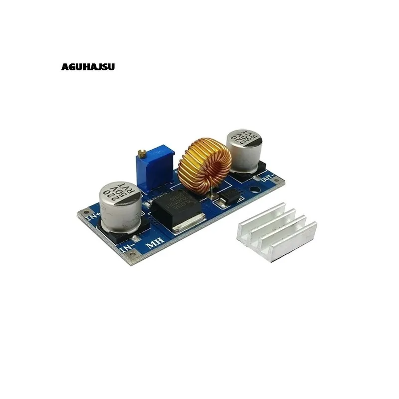 1 db 5A XL4015 DC-DC 4-38V - 1,25-36V 24V 12V 9V 5V Lefelé állítható tápegység modul LED lítium töltő hűtőbordával Akció