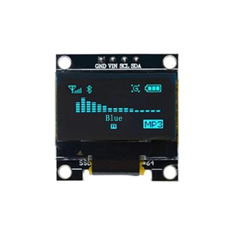 Szuper akció Kék - Sárga-kék dupla színű fehér 128X64 OLED LCD LED kijelző modul Arduino 0,96" I2C IIC kommunikációhoz