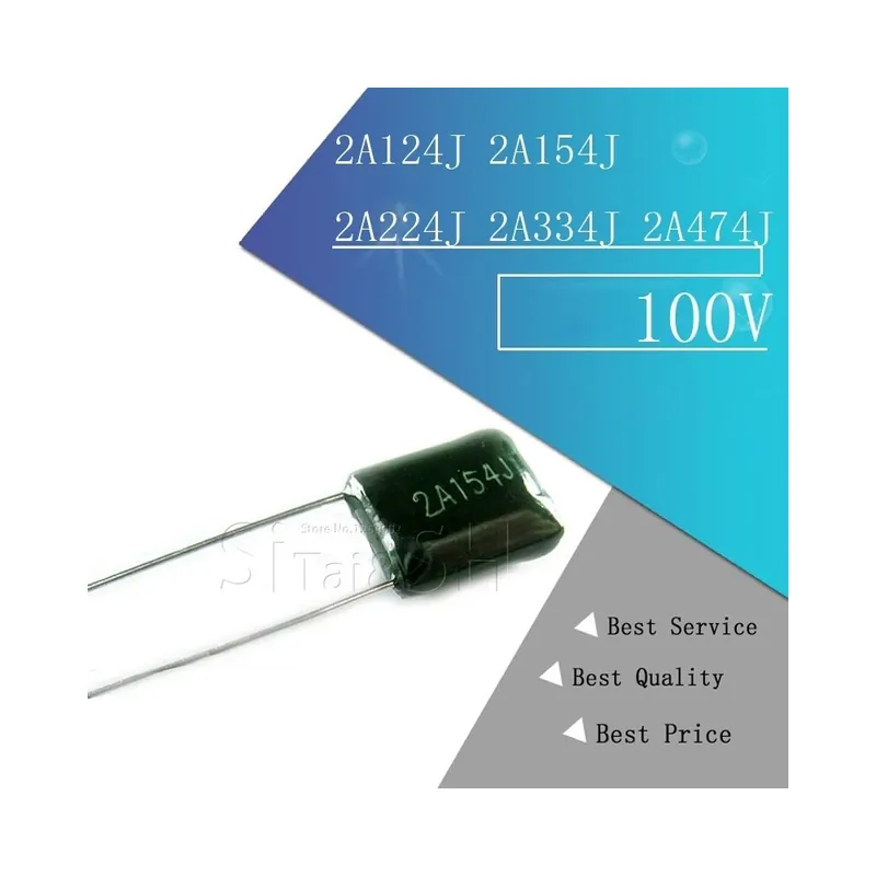 20db Poliészter film kondenzátor 100V 120nF 150nF 220nF 330nF 470nF 2A124J 2A154J 2A224J 2A334J 2A474J Expressz szállítás
