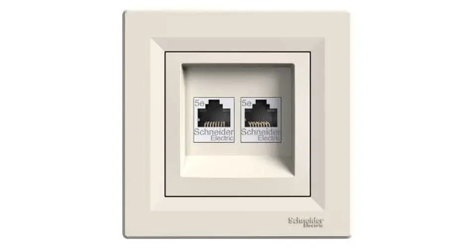 Expressz szállítás Asfora adatcsatlakozó dugalj UTP RJ45 8(8) Cat5e süllyesztett krém Schneider