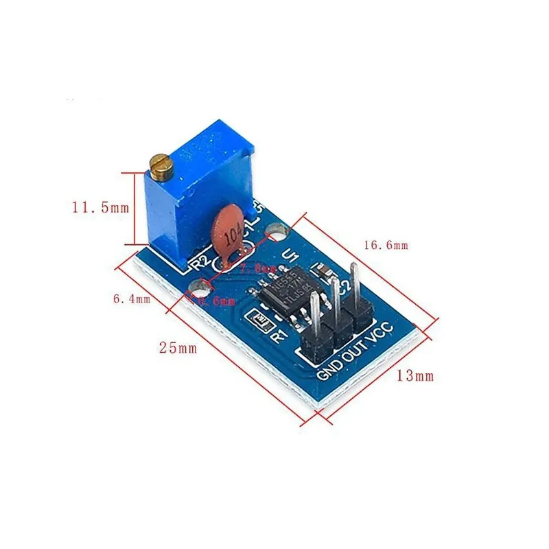 Vásárlói kedvenc NE555-kék - NE555 impulzusfrekvenciás munkaciklus állítható modul, négyzethullám 5V-12V jelgenerátor Arduino Smart Car