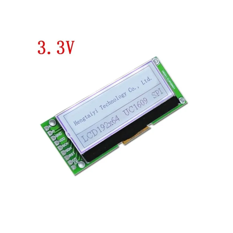 3,3V szürke - LCD19264 192*64 192X64 grafikus mátrix LCD modul kijelző 3,3-5V LCM beépített UC1609C vezérlő LED Akciós ár