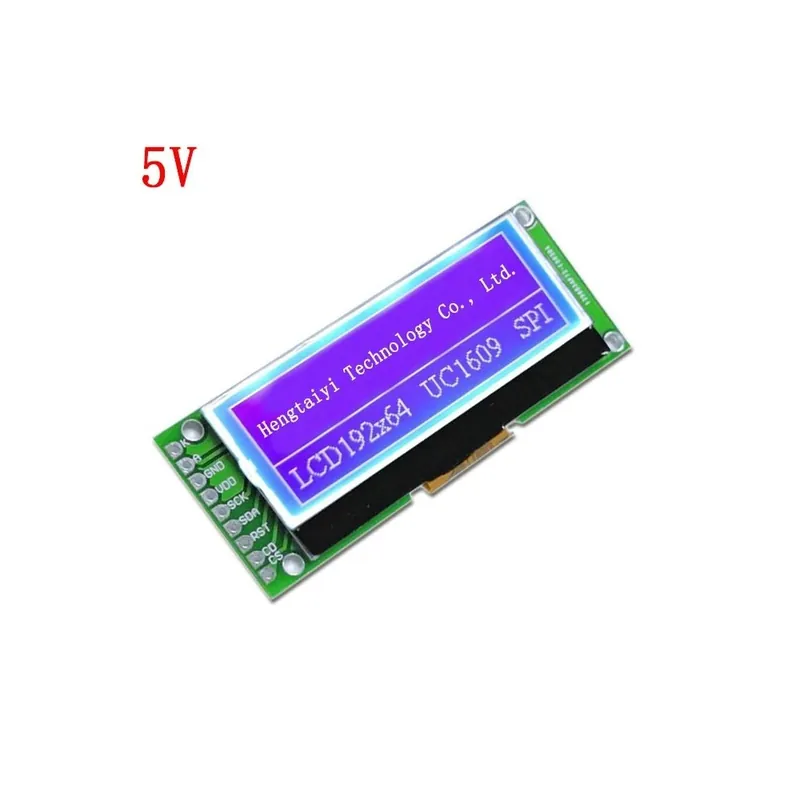 Gyors kiszállítás 5V kék - LCD19264 192*64 192X64 grafikus mátrix LCD modul kijelző 3,3-5V LCM beépített UC1609C vezérlő LED