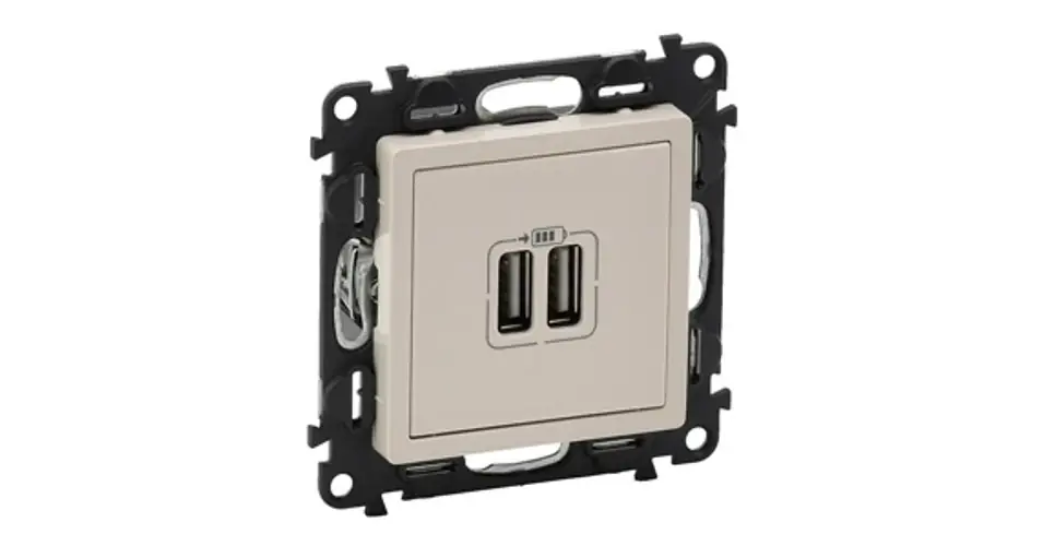 ValenaLife USB töltőaljzat A+A 2/ki 2400mA-max. 5V süllyesztett bézs LEGRAND Azonnali szállítás