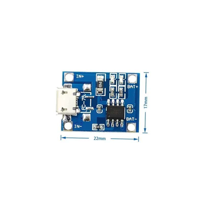 TP4056 MICRO - Type-c/Micro USB 5V 1A 18650 TP4056 lítium akkumulátortöltő modul töltőkártya védelemmel kettős Korlátozott ajánlat