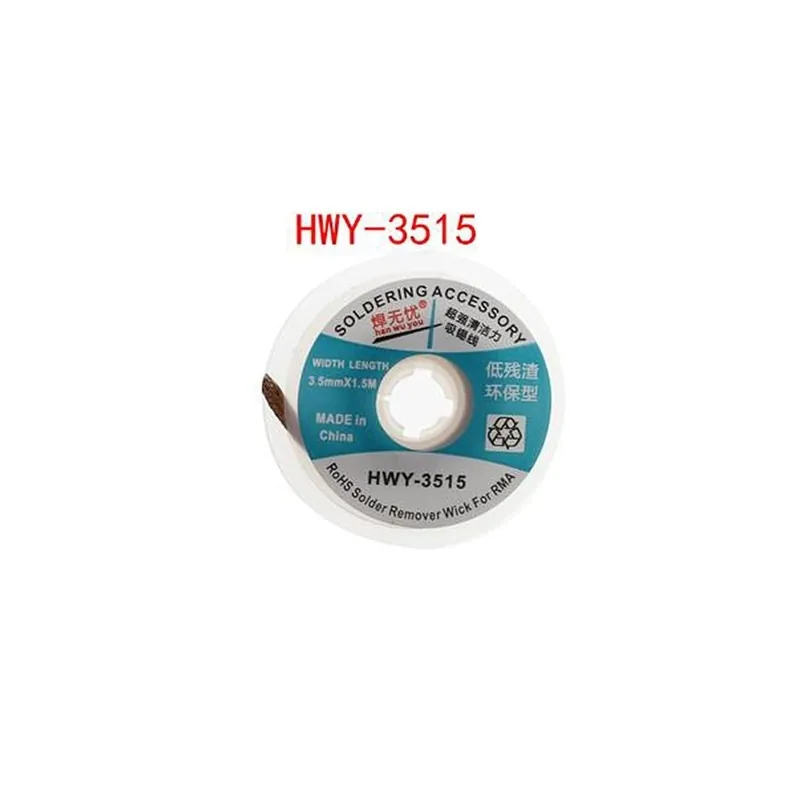 CP-3515 - DIY 1,5 mm 2 mm 2,5 mm 3 mm 3,5 mm 1,5 m hosszúságú kiforrasztó fonat hegesztő forrasztóanyag eltávolító Exkluzív ajánlat