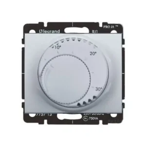 Akció Galea szobatermosztát analóg standard betét 5-30°C 5A 230V süllyesztett alumínium LEGRAND