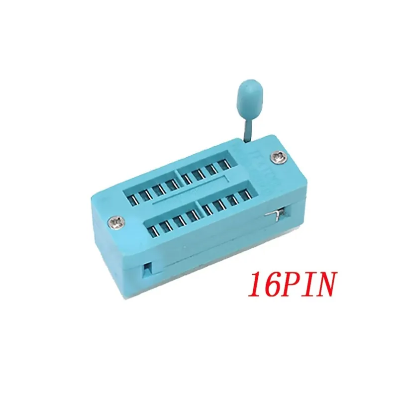 16 Pin - 1db/tétel 14 16 18 20 24 28 32 40 P tű 2,54 MM zöld DIP univerzális ZIF IC aljzat Tesztforrasztás típusa IC zár Biztonságos vásárlás