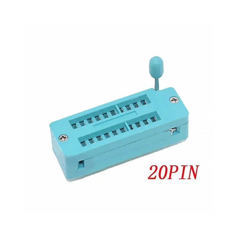 Akció 20 Pin - 1db/tétel 14 16 18 20 24 28 32 40 P tű 2,54 MM zöld DIP univerzális ZIF IC aljzat Tesztforrasztás típusa IC zár