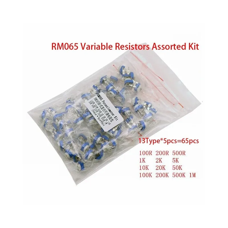 65db Trimming potenciométer RM-065 felső állítás 100ohm-1Mohm RM065 változó ellenállások válogatott készlet 13Típus Vedd meg most