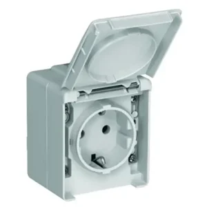 Árengedmény Waterproof48 162 dugalj földelt komplett házban csapófedéllel fehér IP65 Elko EP