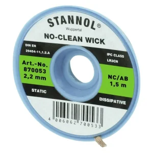 Bestseller Stannol-NO ónszívó, kiforrasztó szalag 2.2mm x 1.5m (zöld)