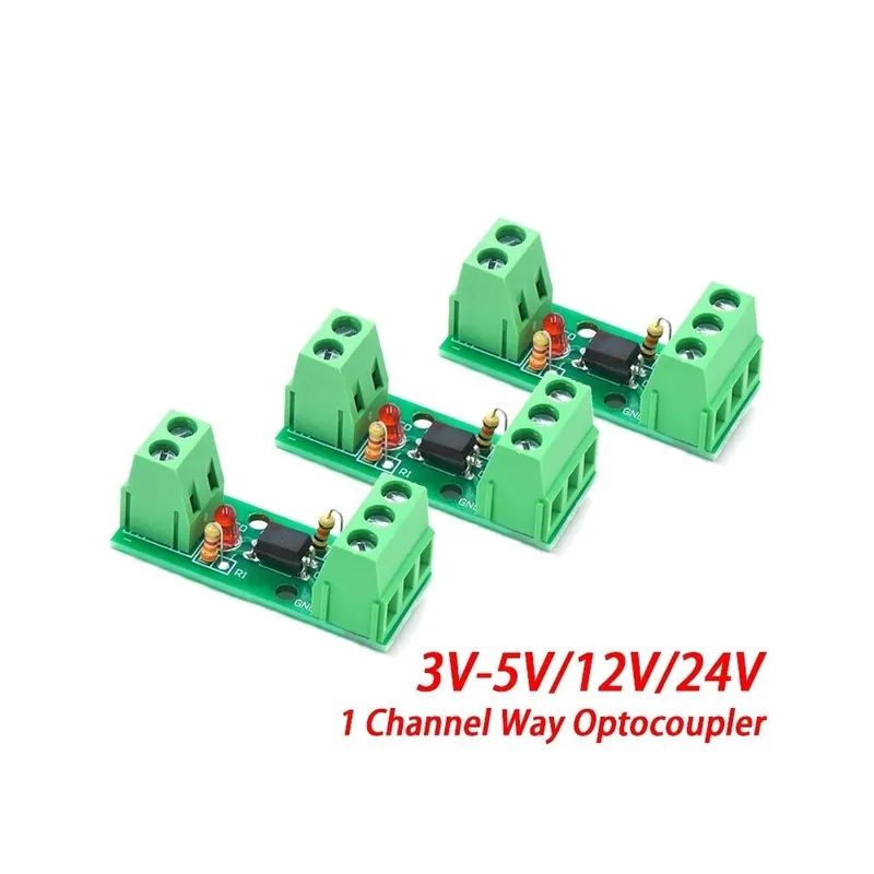 Árengedmény 3-5V - 1 csatornás optocsatoló leválasztó modul PC817 EL817 3V-5V 12V 24V fotoelektromos leválasztó síntartó PLC