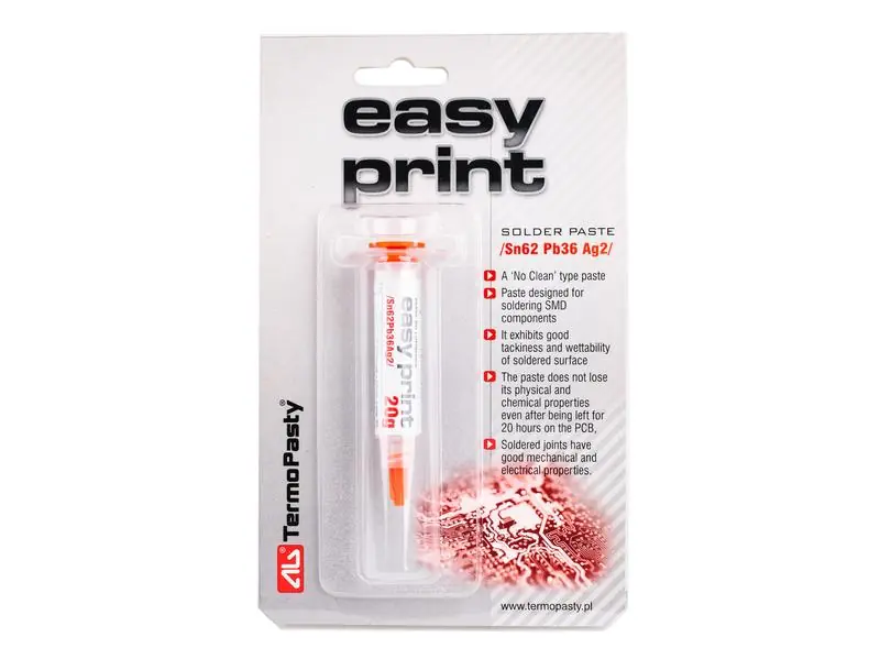 Akciós ár EasyPrint SMD forrasztó paszta 20g SN62% Pb36% Ag2%