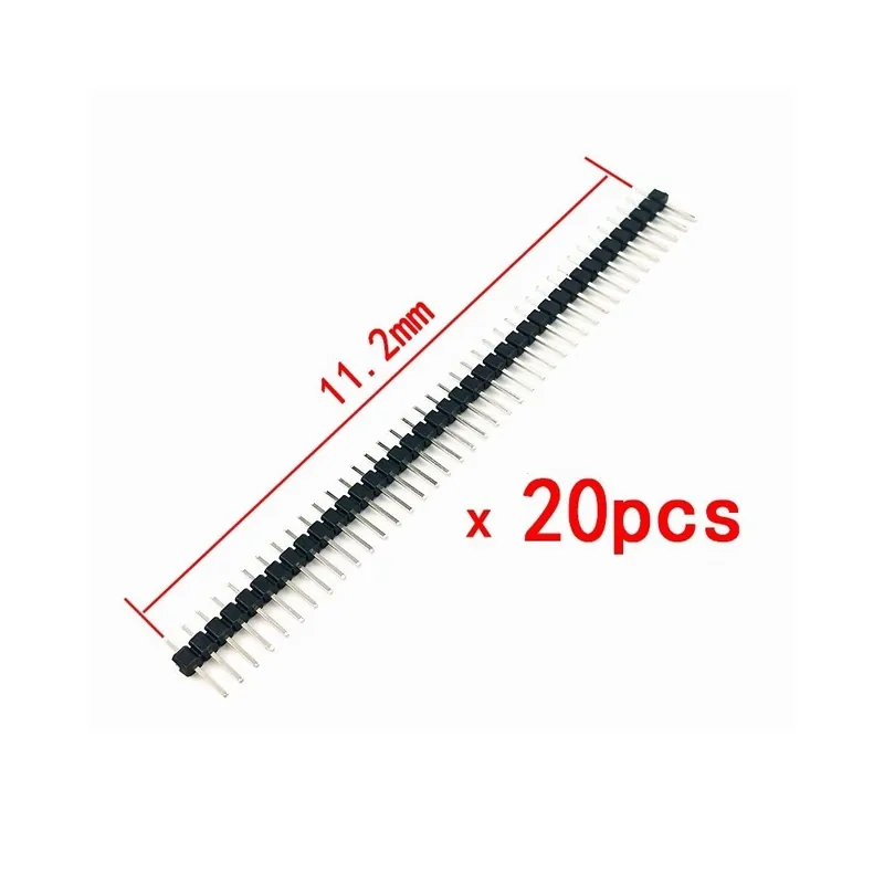 20 DB 40 tűs, 2,54 mm-es egysoros, egyenes dugaszfej csatlakozószalag PBC Ardunio-hoz Kedvezményes ár
