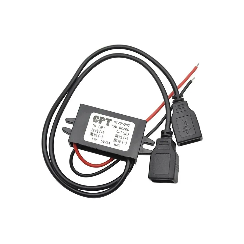 Micro USB 12V – 5V 3A 15W DC-DC autós áramátalakító modul, lefelé tartó tápkimeneti adapter alacsony hőmérsékletű Kedvezmény