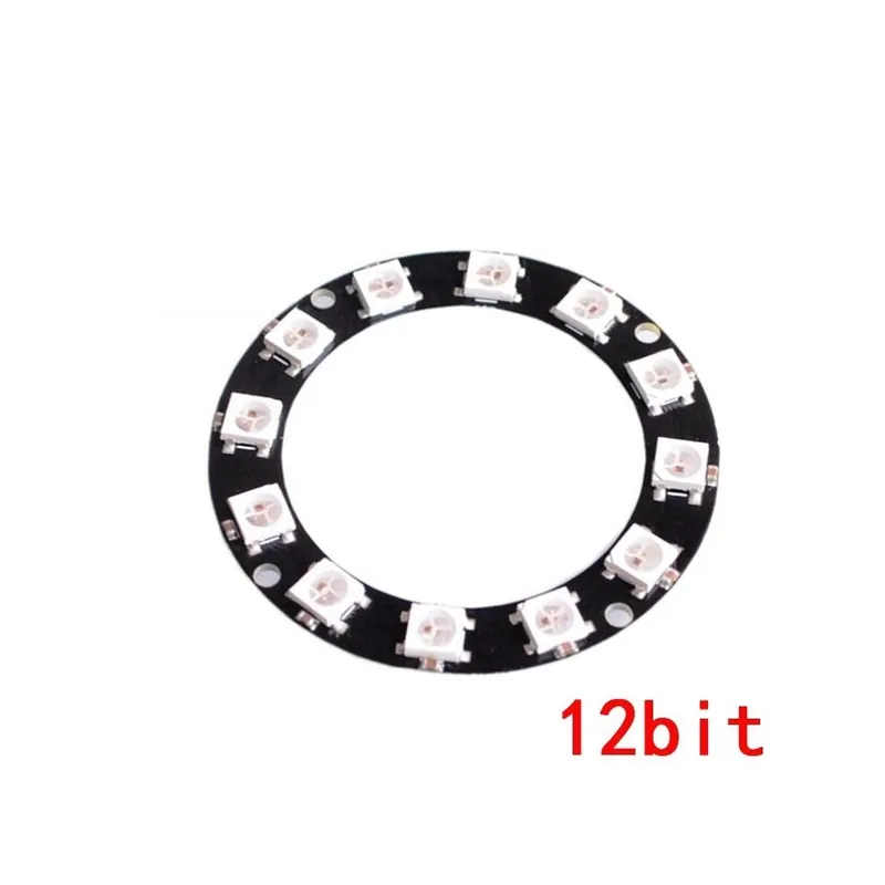 12 bites kerek - 4 8 12 16 csatornás WS2812 WS2812B WS 2811 5050 RGB LED lámpa panel modul 5V 1bit 4bit 8bit 12bit 16bit 24bit Kedvezmény