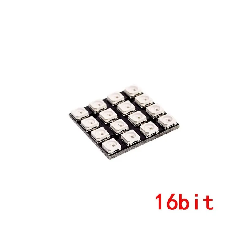 Akció 16 bites négyzet - 4 8 12 16 csatornás WS2812 WS2812B WS 2811 5050 RGB LED lámpa panel modul 5V 1bit 4bit 8bit 12bit 16bit