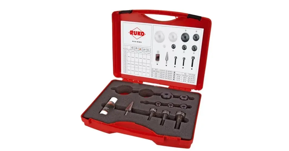 Legkelendőbb Kézi lyukasztókészlet M16-M40 max.4mm-lemezhez, 16,5-40.5mm RUKO