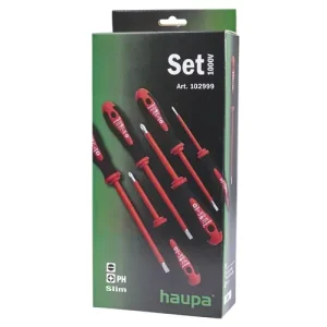 Nézd meg most Csavarhúzó készlet piros-fekete 2xPH 4xlapos 6-darabos 1000V HUPslim Haupa