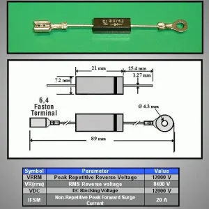 H.V. dióda HVM-12 350mA 12KV Biztonságos fizetés
