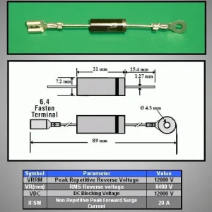 Akciós ár H.V. dióda HVM-12 350mA 12KV