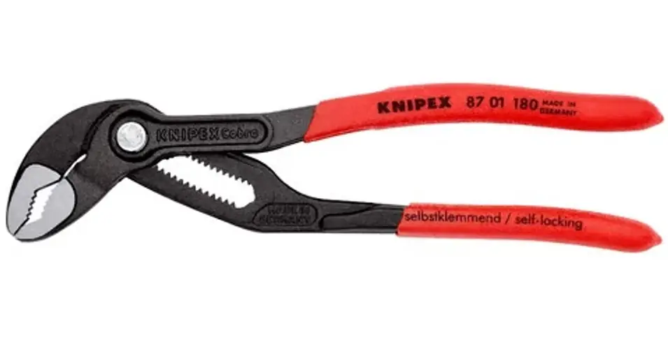 Legjobb ár Vízpumpa fogó önzáró 61HRC 36mm kulcsnyílás piros 42mm-max. átfogás 16-poz. Cobra Hightech KNIPEX