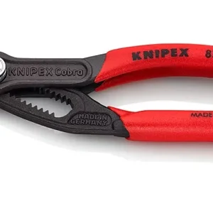 Kiárusítás Vízpumpafogó 61HRC 27mm kulcsnyílás piros 30mm-max. átfogás 13-poz. állítható 125mm Cobra KNIPEX