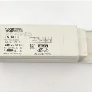 Fénycső előtét 58W hagyományos 230V T26 fém tokozás I-osztály L 58 A-T 230 V 50 Hz HELVAR Rendeld meg most