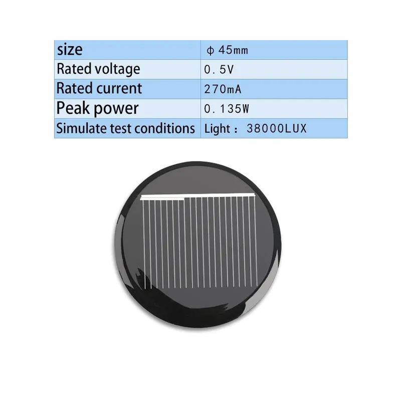 0,5V 270mA - 0.5v/2v/4v napelemes szabványos epoxi polikristályos szilícium DIY akkumulátoros töltőmodul mini napelemes Prémium
