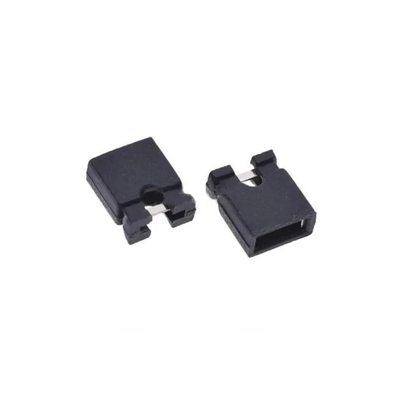 fekete - 100 DB dőlésszögű jumper rövidre zárt sapka és fejlécek és vezetékházak 2,54 mm-es SHUNT Fekete sárga Outlet