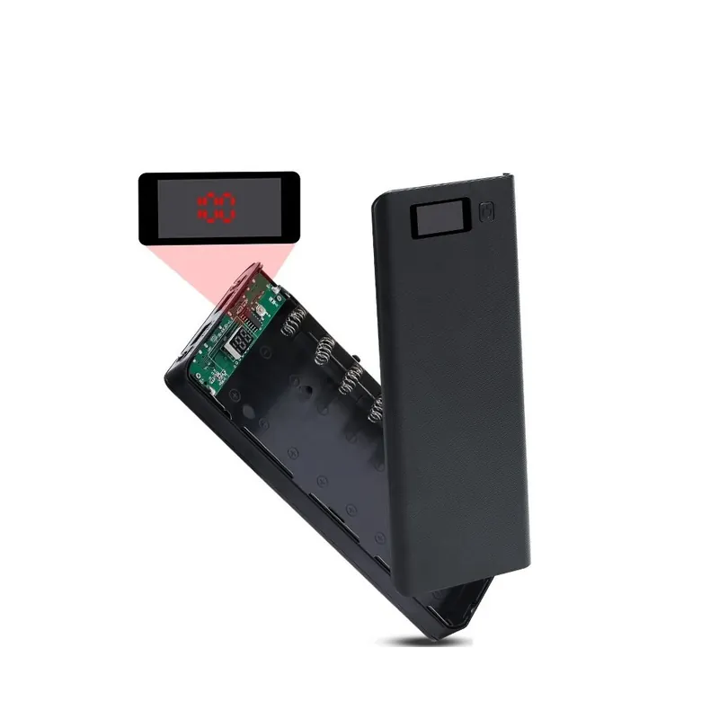Végkiárusítás 5V Dual USB 8*18650 Power Bank akkumulátor doboz mobiltelefon töltő DIY shell tok okostelefonhoz MP3 elektronikus mobil