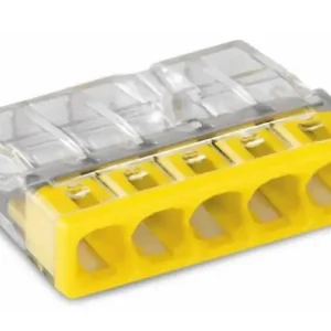 Vezetékösszekötő átlátszó 5-pólus 0.5-2.5mm2 24A 450V átlátszó WAGO Gyors szállítás